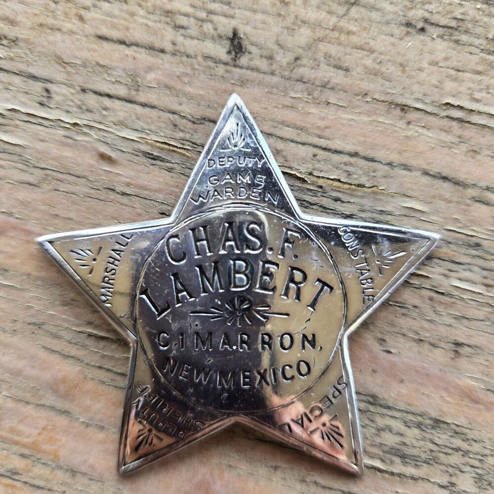 Sterling Silver Cimarron NM Vintage Badge Replica Police Sheriff Marshall Warden